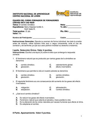 Examen De La Exposición Del Cambio Climático