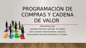Programación De Compras Y Cadena De Valor