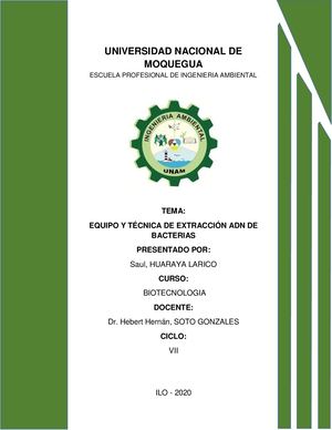 Extraccion De Adn De Bacterias