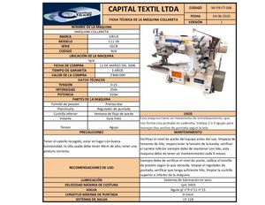 REVISTA CAPITAL TEXTIL DE FICHAS TÉCNICAS