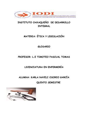 Glosario Etica Y legislación