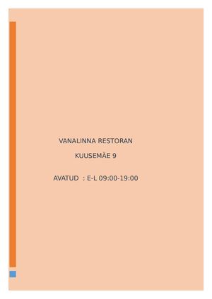 vanalinna restoran