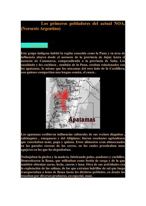 Los Primeros Pobladores Del Actual Noa
