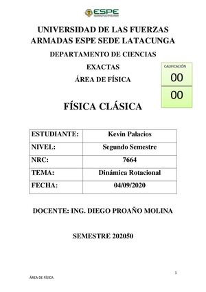 Informe 9 Dinamica Rotacional