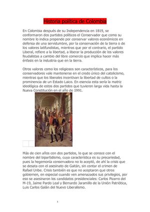 Historia Política De Colombia