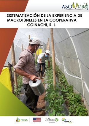 Sistematización de la experiencia de Macro túneles en la Cooperativa COINACHI R.L.