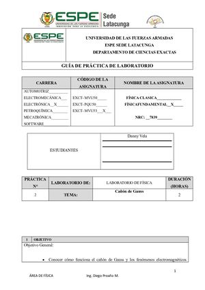 Laboratorio Cañon de Gauss
