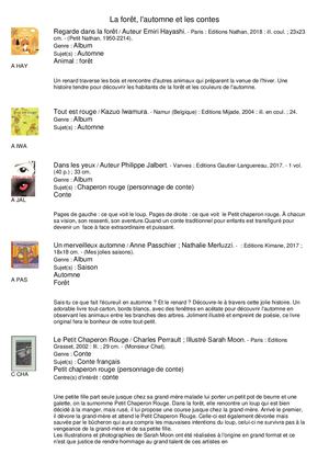 La Forêt, L'automne Et Les Contes