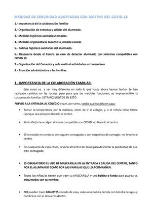 Comunicado Protocolo Familias