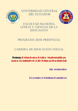 Relaciones Lógico - Matemáticas