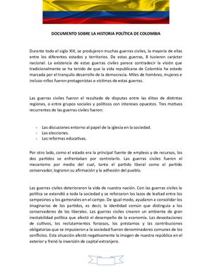 Documento Sobre La Historia Política De Colombia