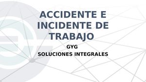 Accidente E Incidente De Trabajo