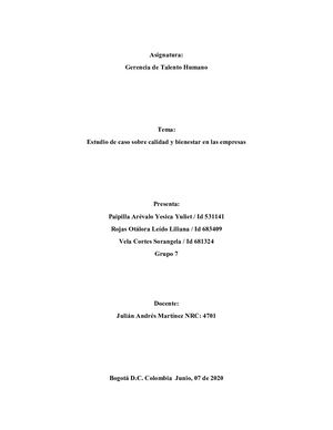 470970672 Actividad 7 Estudio De Caso Sobre Calidad Y Bienestar En Las Empresas