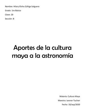 Aportes De La Cultura Maya A La Astronomía478