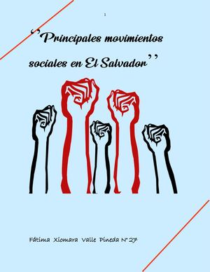 Principales Movimientos Sociales En El Salvador