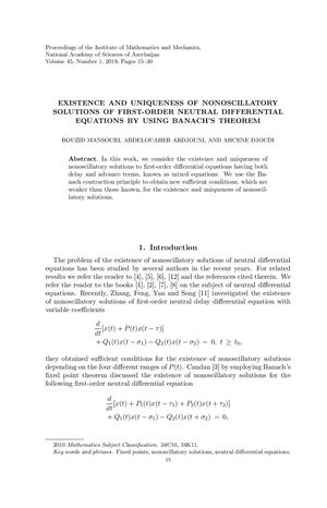 Calaméo - Existence and uniqueness of nonoscillatory solutions of first ...