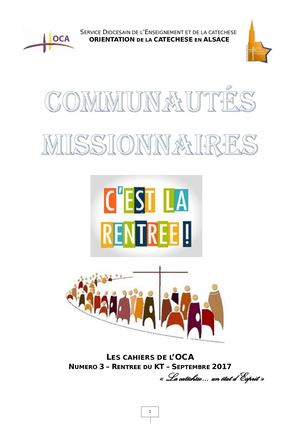 CAHIER OCA 3 - la rentrée de la catéchèse