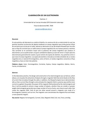 Informe Elaboración De Un Electroimán Victor Espinosa