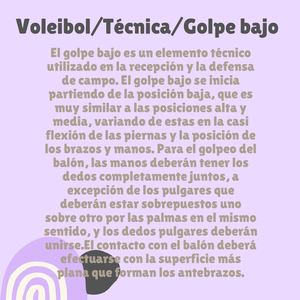 Voleibol,Técnica,Golpe Bajo
