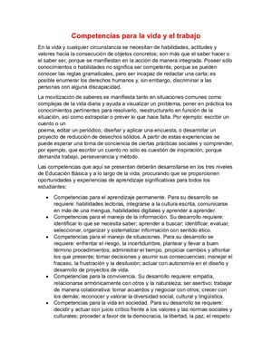 Competencias Para La Vida Y El Trabajo