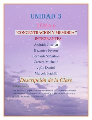 Cocentración Y Memoria