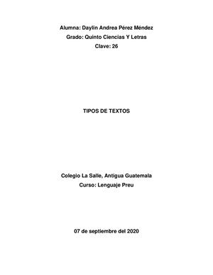 TIPOS DE TEXTOS