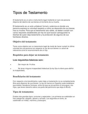 Tipos De Testamento