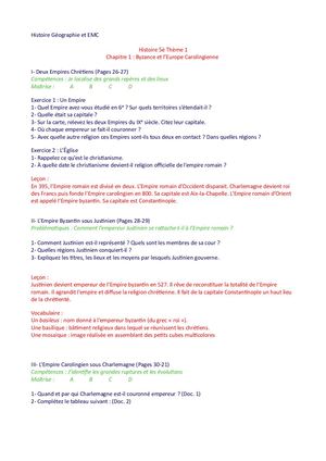 Histoire 5è Thème 1 Chapitre 1