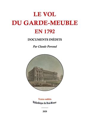 Claude Perroud. Le Vol du Garde-Meuble en 1792