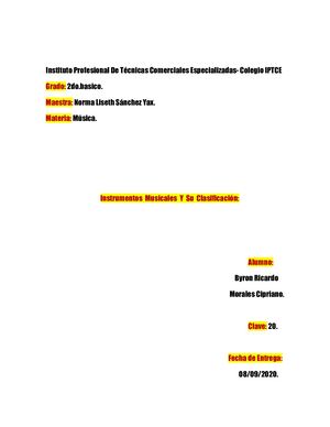 Instrumentos Musicales Y Su Clasificacion