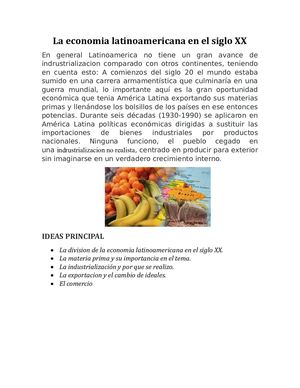 La Economia Latinoamericana En El Siglo XX