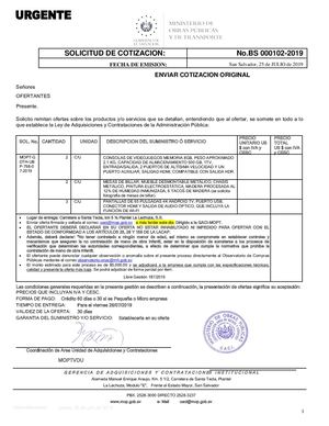 Órdenes de compra y cotización MOP