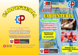 Boletín Carpintería CETPRO NICOLAS DE PIEROLA