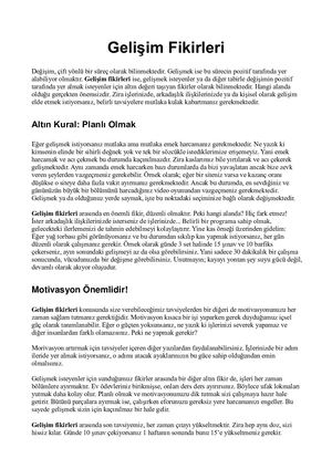 Gelişim Fikirleri