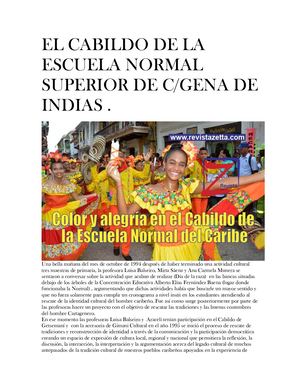 EL CABILDO DE LA ESCUELA NORMAL SUPERIOR DE C