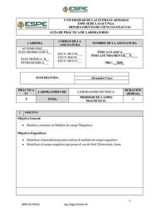 7 Alexander Cayo Informe De Laboratorio Medidor De Campo Magnético