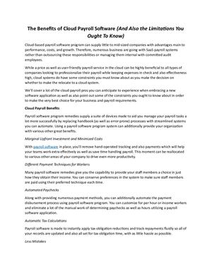 Calaméo - The Benefits Of Cloud Payroll Software Calameo