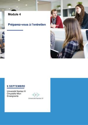 Pdf Module 4 Préparez Vous à L'entretien
