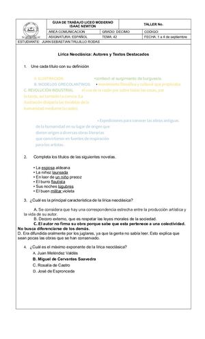 Taller Resuelto Lírica Neoclásica