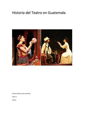 Historia Del Teatro En Guatemala