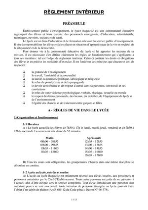 31 St Gaudens Reglement Interieur Lycee Bagatelle