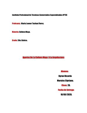 Aportes De La Cultura Maya A La Arquitectura