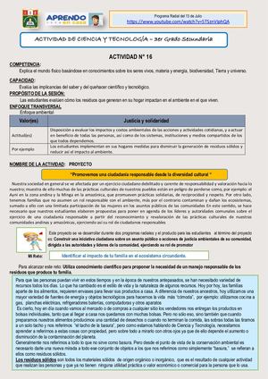 Actividad 16 C Y T 3ero