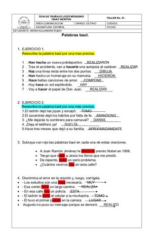 Taller, Palabras Baul Nuevo