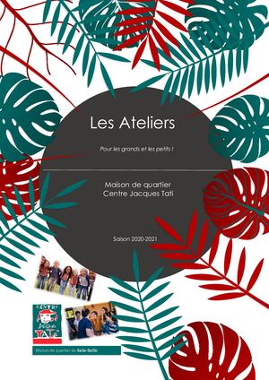 Brochure Ateliers Centre Jacques Tati