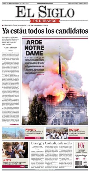 El Siglo de Durango - 16 de Abril 2019 - Mexico