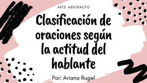 Clasificación de oraciones según la actitud del hablante