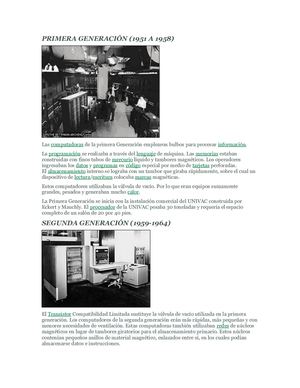 Generaciones De Las Computadoras