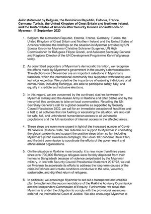 Calaméo - Joint Statement Myanmar Consultations 11 Sept 2020