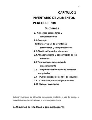Inventario De Alimento